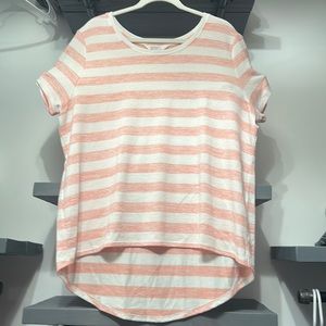 Market & Spruce Peach & White High Low Tshirt